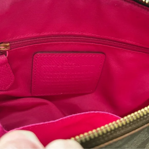 Coach Signature Bennett Brown and Pink Mini Satchel - Picture 15 of 16